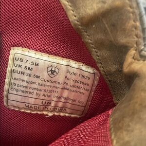 Ariat Red and Brown Leather Boots